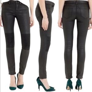 Madewell‎ Skinny Skinny Moto Black Coated Jeans
